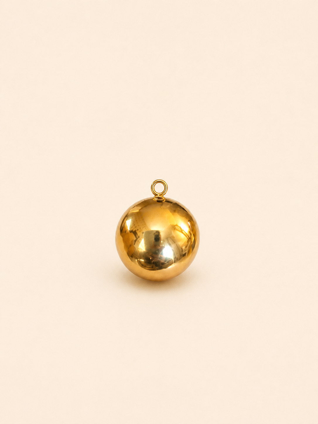Pendentif boule en acier inoxydable.