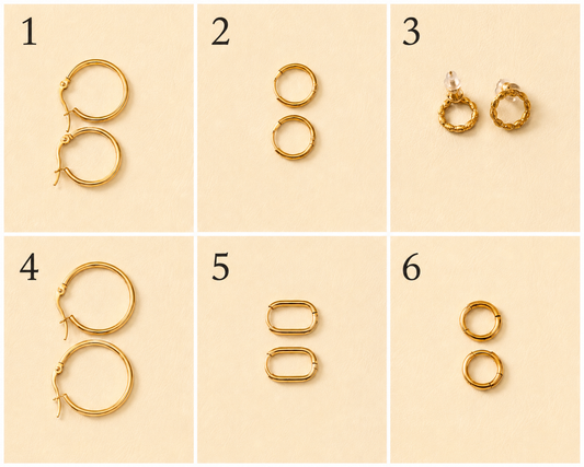 Créoles/boucles d'oreilles en acier inoxydable.