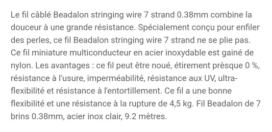 Beadalon, fil pour fabrication de bijoux.